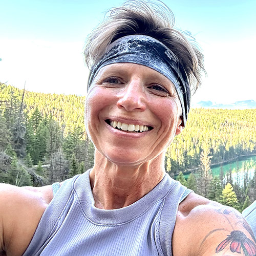 Julie Tripp at Holland Falls in Montana